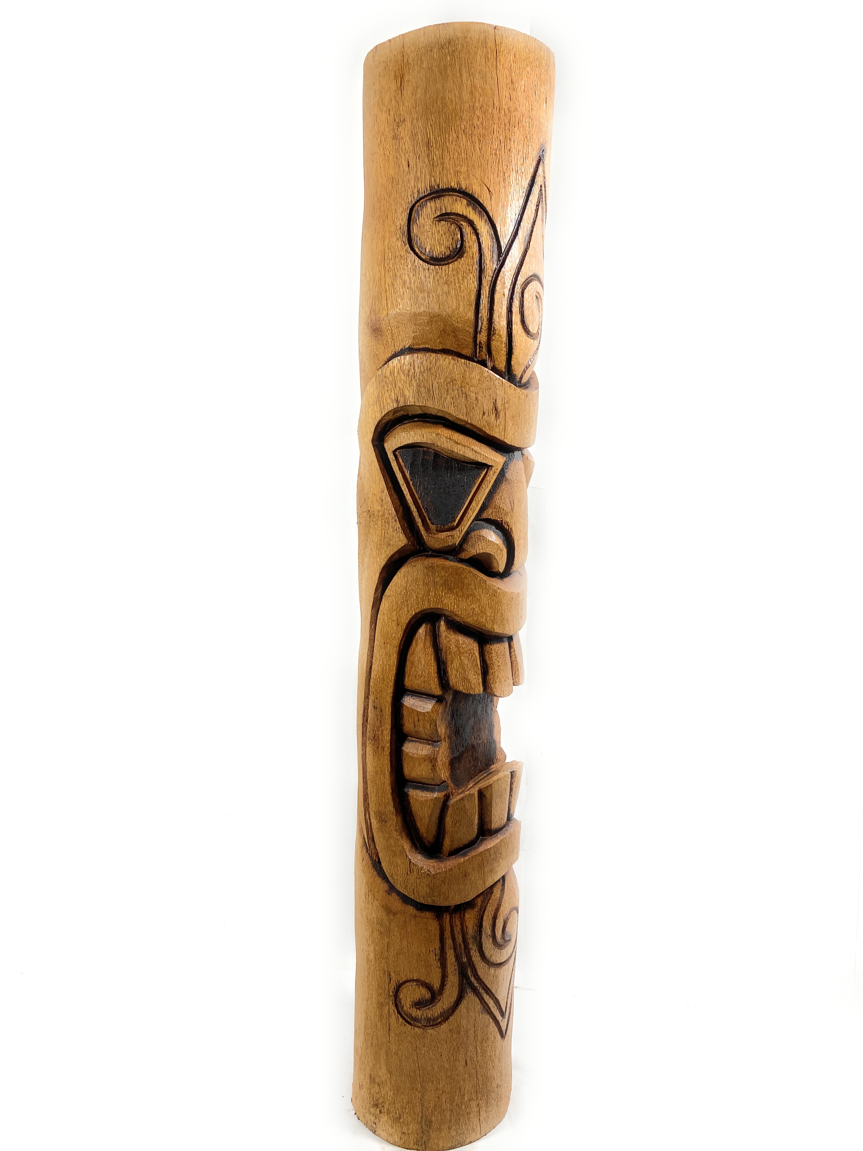 Koru Tiki Totem Pole 60 in Outdoor - Burnt Finish | #lbj3027150nb Koru Tiki Totem Pole 60 in Outdoor - Burnt Finish | #lbj3027150nb